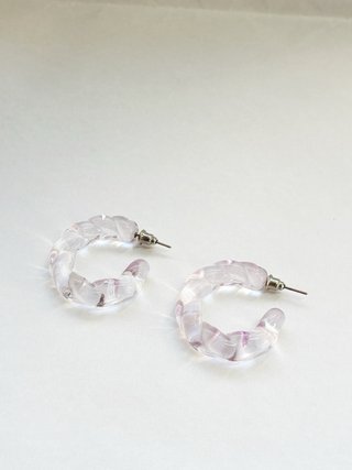 Pendientes Aro Transparente Morado