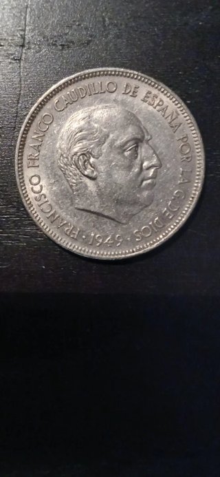Moneda 5 Pesetas Francisco Franco 1949