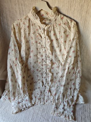 Blusa floral vintage cottagecore beige talla L