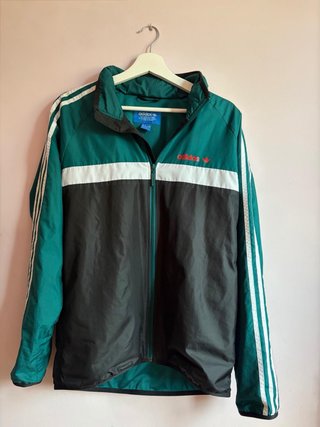 Chaqueta Adidas vintage verde y negra