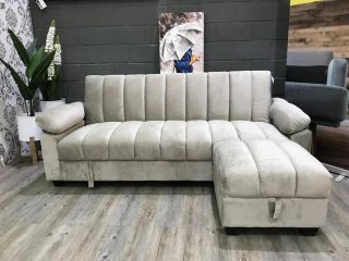 Sofá Cama Chaise Longue Beige