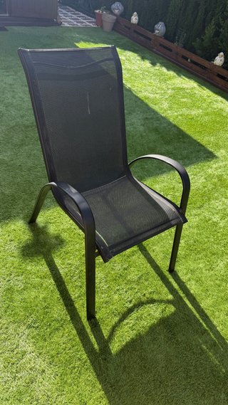 Tavolo da giardino in vetro/metallo e sedie