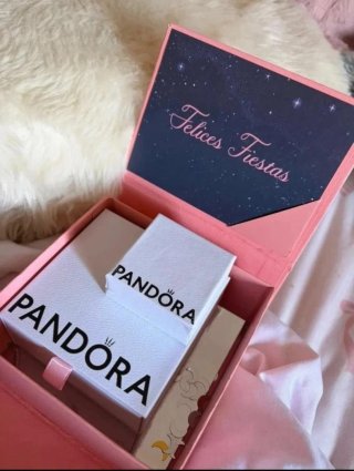 Conjunto Pandora Anillo Corazón Rosa