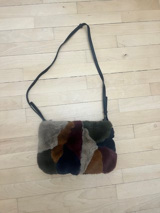 Bolso patchwork pelo multicolor
