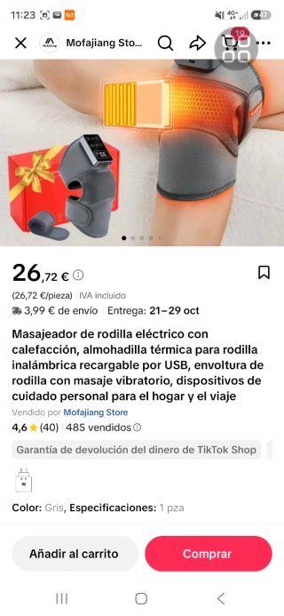 Masajeador Rodilla Eléctrico Calefacción USB
