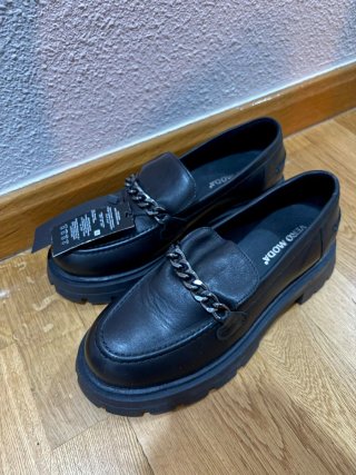 Mocasines Piel Negro Plataforma Vero Moda