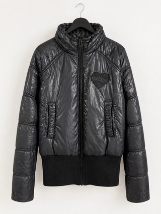 Giacca piumino Fornarina nero y2k con paillettes