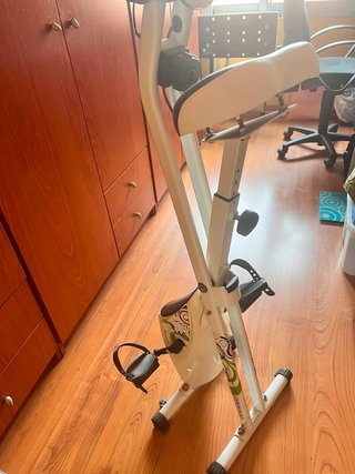 Bicicleta Estática Plegable Blanca