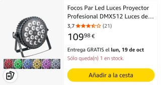 Foco Par LED Proyector DMX512