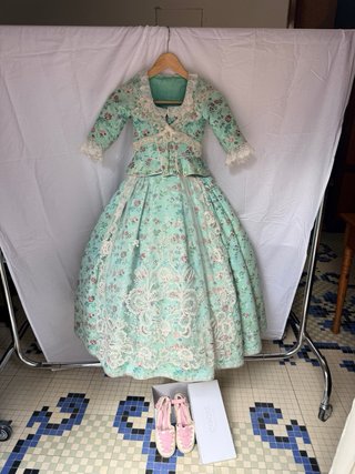 Vestido de Fallera Turquesa y Rosa