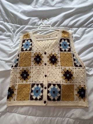 Chaleco de crochet granny square
