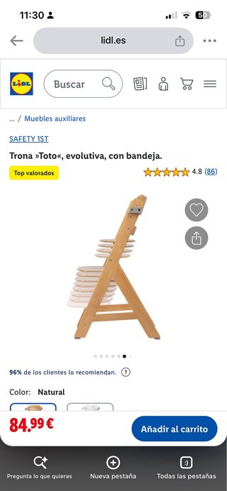 Silla evolutiva (trona) Safety 1st madera