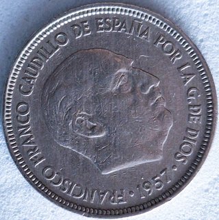 Moneda 5 Pesetas Franco 1957 Estrella 64