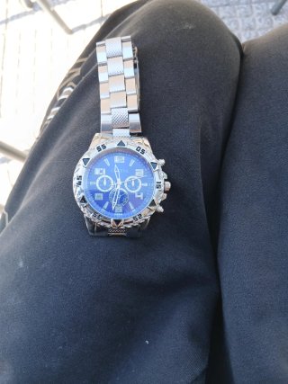 Reloj Geneva Plateado y Azul