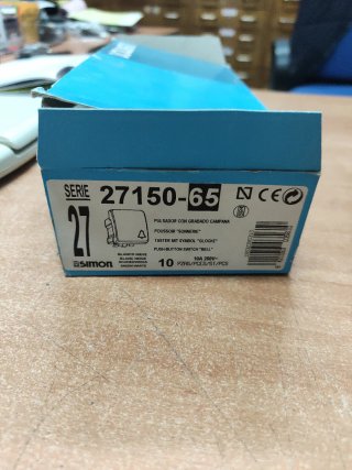 6 unidades Simon Serie 27 Pulsador Campana 10A