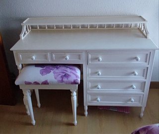 Tocador Escritorio Vintage con Banqueta