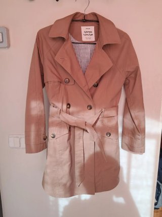 Gabardina Zara Larga Beige Talla 12