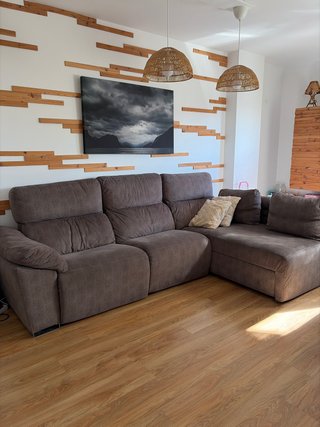 Sofá Chaise Longue Gris reclinable