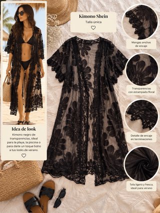 Kimono Shein Negro