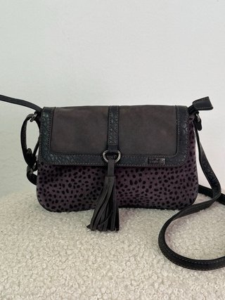 Bolso bandolera Tantrend gris oscuro estampado