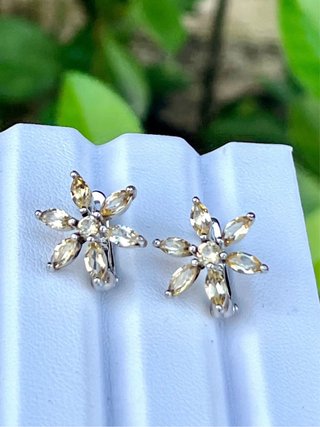 Pendientes Citrino Natural Plata 925