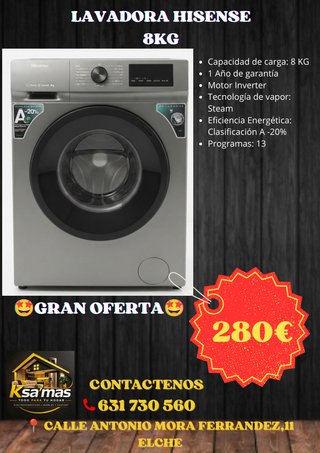 Lavadora Hisense 8KG - Oferta