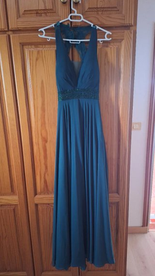 Vestido largo de fiesta verde
