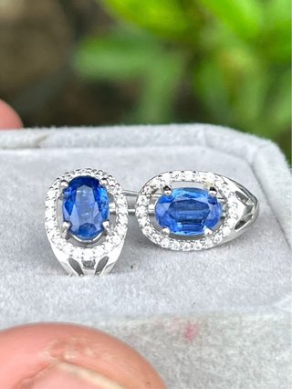 Pendientes Cianita Azul Plata 925