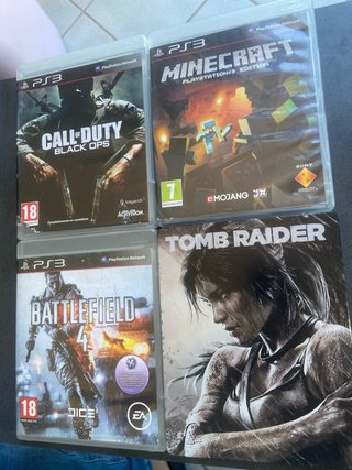 Lote 4 Giochi PS3: Call of Duty, Minecraft, Battlefield 4 e Tomb Raider edizione limitata