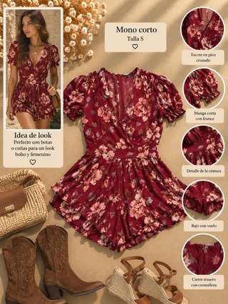 Mono corto estampado floral Talla S