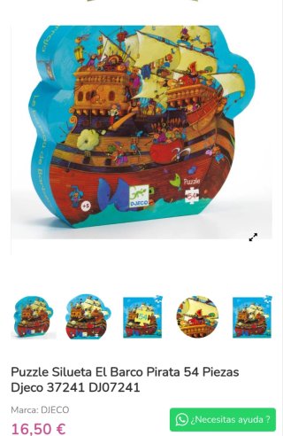 Puzzle Silueta Barco Pirata Djeco 54 Piezas