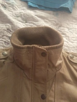 Chaqueta de cuero beige