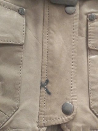 Chaqueta de cuero beige