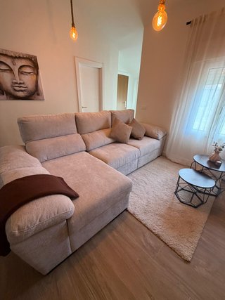 Sofá modular reclinable beige