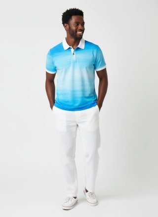 Polo de Manga Corta Degradado Azul