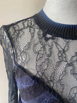 Vestido cóctel negro y azul