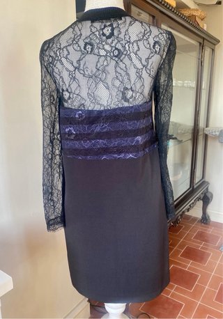 Vestido cóctel negro y azul