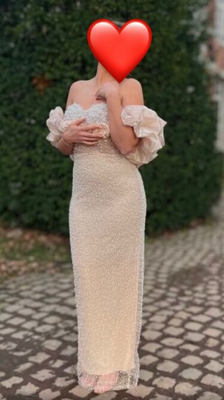 Vestido de fiesta elegante perlas