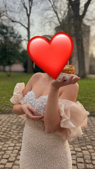 Vestido de fiesta elegante perlas