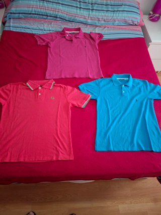 Lote 3 polos chico talla M Ralph Lauren/Fred Perry