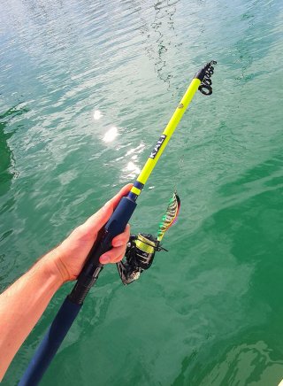 Equipo pesca Eging, Caña pesca, Carrete Pesca, Egi