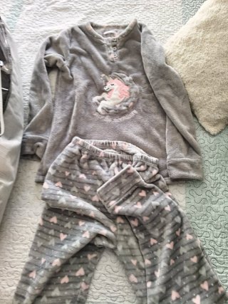 Pijama invierno unicornio gris y rosa