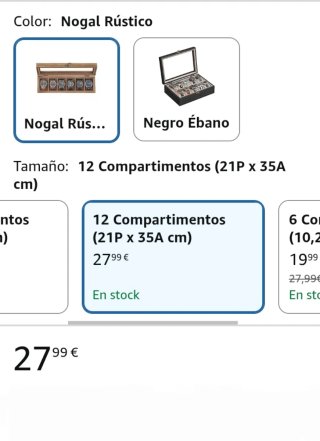Caja Relojes 12 Compartimentos SONGMICS JOW120K01