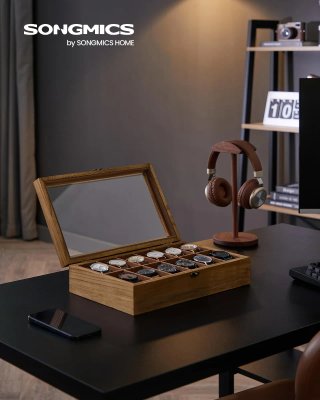 Caja Relojes 12 Compartimentos SONGMICS JOW120K01