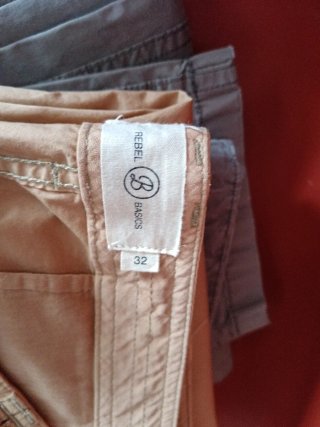 Pantalones Chinos Vestir Hombre Beige/Gris