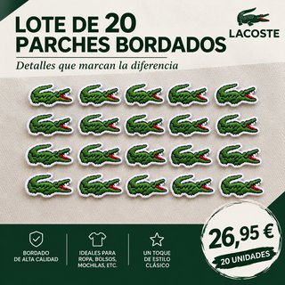 Lote 20 parches Lacoste cocodrilo bordados nuevos