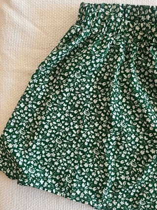 Short Falda Verde Estampado Floral