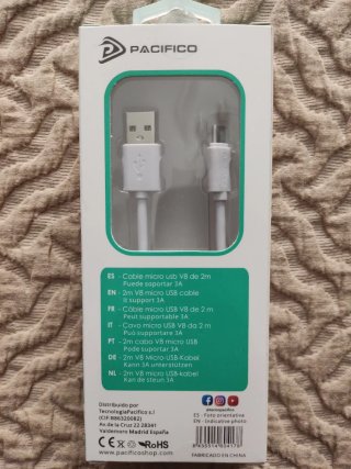 Cable Micro USB V8 Pacifico 2m