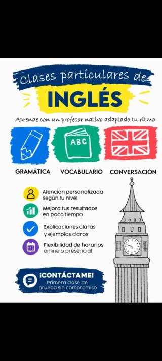 Clases particulares de Inglés en todos los niveles