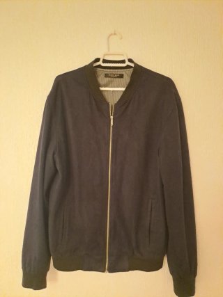 Blazer Zara Piel vuelta Marino Talla L.2025
